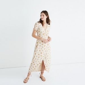 Floral silk wrap dress